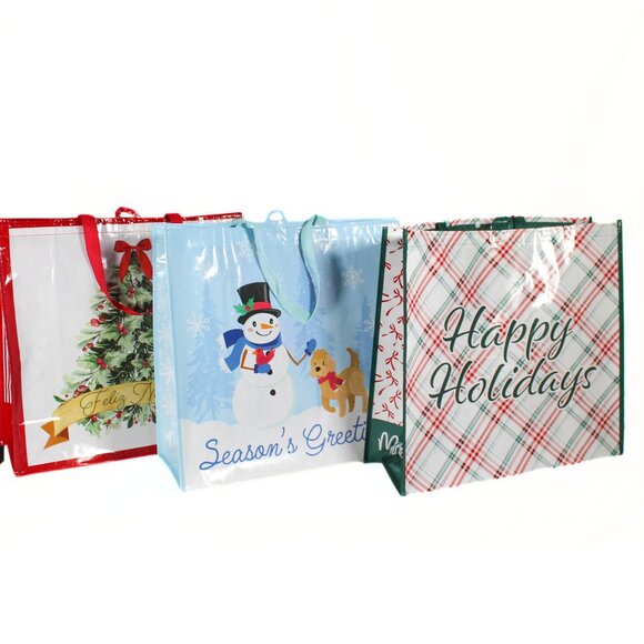 NWT Michaels Holiday Christmas Tote Shopping Bags Set of 3 Eco-Friendly - Picture 1 of 16